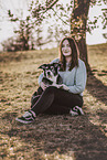 woman and Border Collie