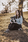 woman and Border Collie