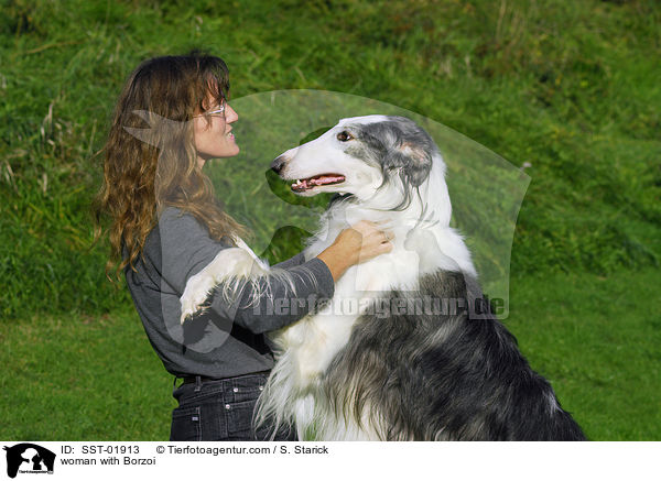 woman with Borzoi / SST-01913