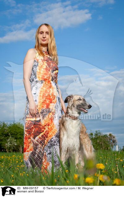 Frau und Barsoi / woman and Borzoi / MW-09157