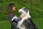 woman with Borzoi