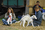 woman with Borzoi