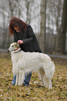 woman and Borzoi