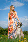 woman and Borzoi