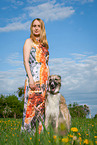 woman and Borzoi