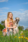 woman and Borzoi