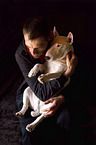 man with Bull Terrier