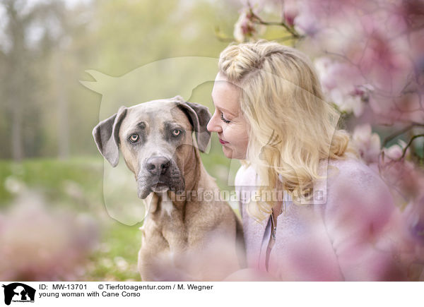young woman with Cane Corso / MW-13701