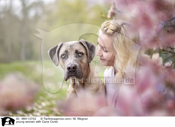 young woman with Cane Corso / MW-13702