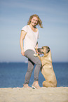 woman with Cane Corso