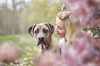 young woman with Cane Corso