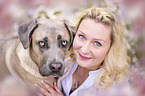 young woman with Cane Corso