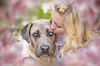 young woman with Cane Corso