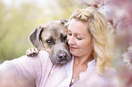 young woman with Cane Corso