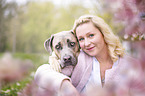 young woman with Cane Corso