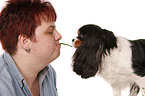 woman with Cavalier King Charles Spaniel