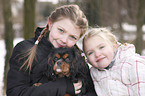 kids with dog