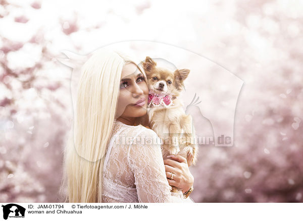 Frau und Chihuahua / woman and Chihuahua / JAM-01794