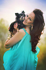 woman and Chihuahua