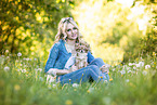 woman and Chihuahua