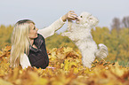 woman with Chinese Crested Powderpuff