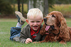 boy and Cocker Spaniel