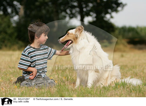 Kind mit Collie / boy with collie / SG-01267