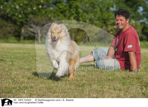 Mann und Langhaarcollie / man and longhaired Collie / SST-10323