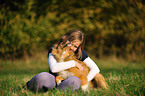 girl and longhaired Collie
