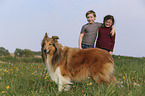 childrens with Collie