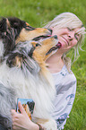 woman with Collie