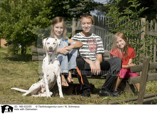 Kinder mit Dalmatiner / kids with Dalmatian / NS-02255