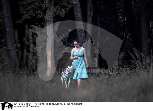 Frau und Dalmatiner / woman and Dalmatian / SIB-01591