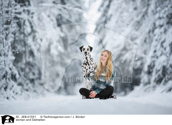 Frau und Dalmatiner / woman and Dalmatian / JEB-01551