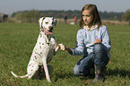 girl and Dalmatian