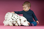 Dalmatian and baby