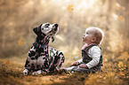 Child with Dalmatian