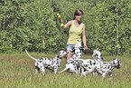 woman with Dalmatian