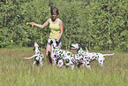 woman with Dalmatian