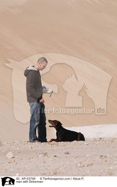 Mann mit Dobermann / man with Doberman / AP-03799