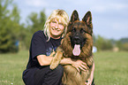 woman with german shepherd