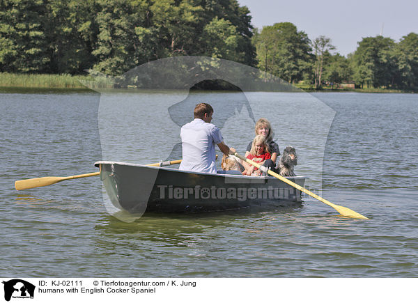 Menschen mit English Cocker Spaniel / humans with English Cocker Spaniel / KJ-02111