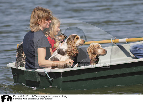 Menschen mit English Cocker Spaniel / humans with English Cocker Spaniel / KJ-02116