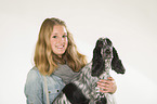 woman with English Cocker Spaniel