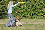 girl with English Cocker Spaniel