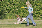 girl with English Cocker Spaniel