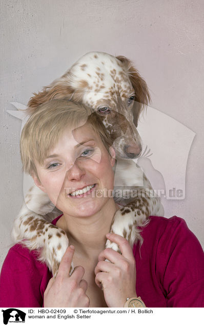 woman and English Setter / HBO-02409