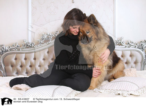 woman and Eurasian Dog / SS-43807