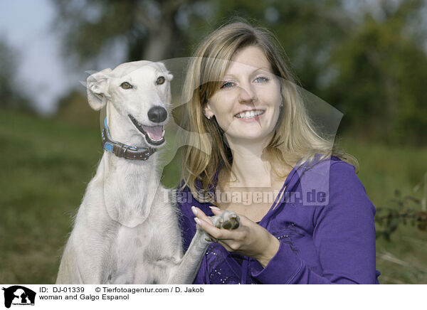 Frau und Galgo Espanol / woman and Galgo Espanol / DJ-01339