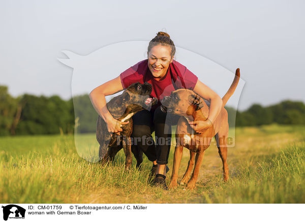 Frau mit Deutscher Boxer / woman with German Boxer / CM-01759